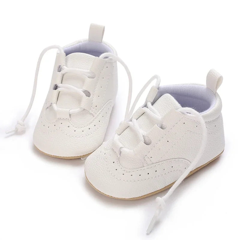 Newborn Baby Boys\' Shoes Moccasin Fashion Casual Sports Shoes White Baptist Soft Sole Anti Slip First Step