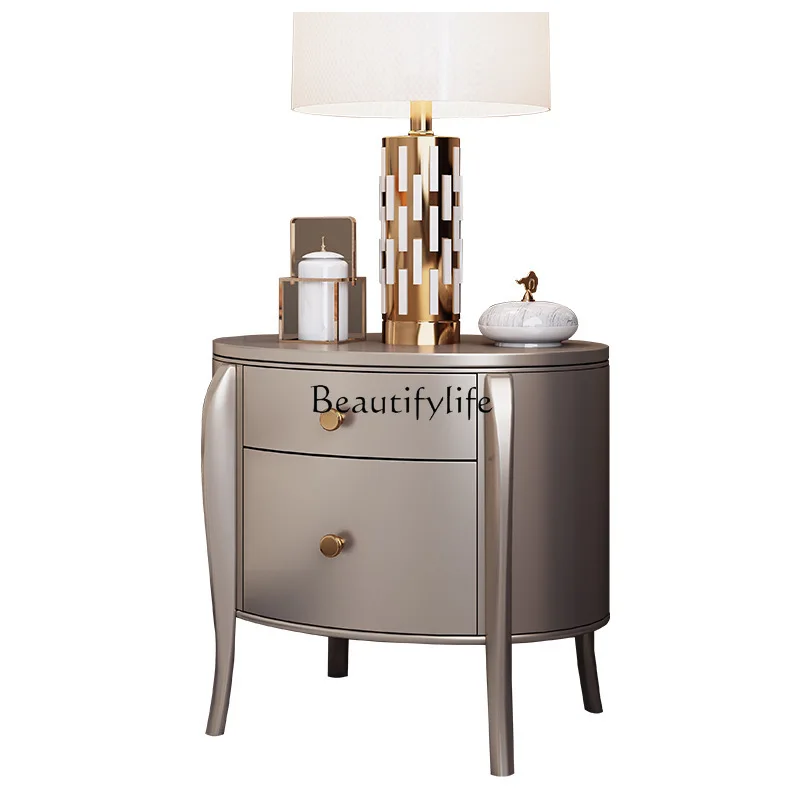 

Z.-*American light luxury bedside table solid wood bedroom luxury wooden storage cabinet