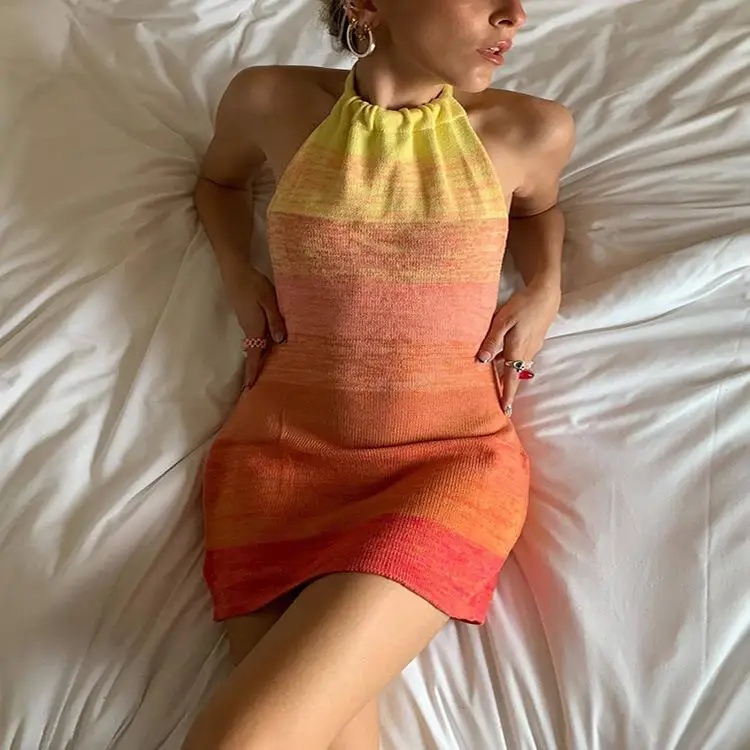 

Street Sle Bal Sweater Swimsuit Hip Bag Women's Slim Fit Cotton Knitwear oulder Strap Splice Design Spring Faion