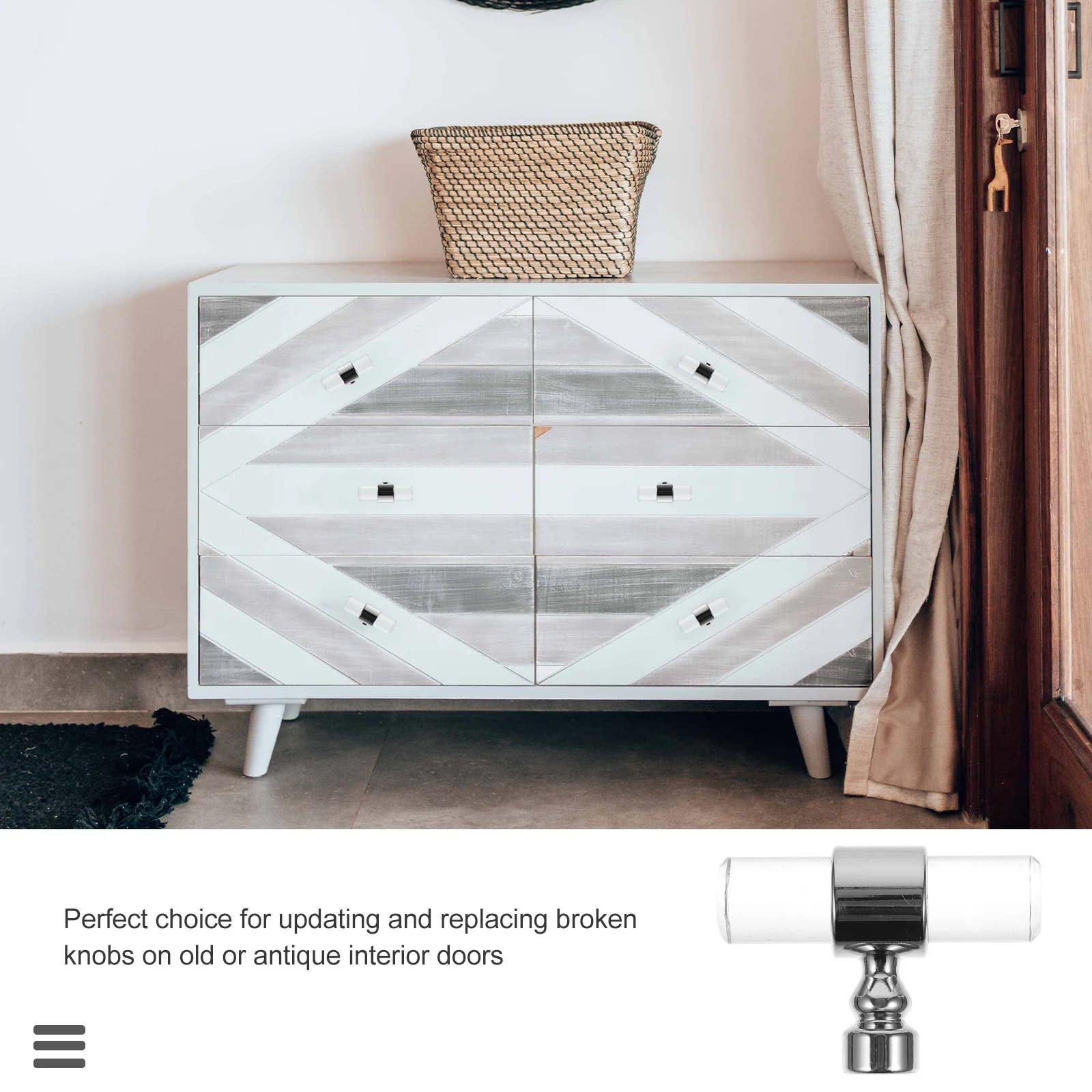 

T-Shaped Clear Acrylic Furniture Pull Handle Durable Cabinet Drawer Wardrobe Door Knobs Solid Handle Decor Drawer Knobs
