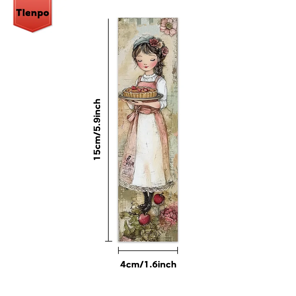 32pcs, Apple and Girl Theme Bookmark, Reading Lover Loving Gift for Bookworms, Friends, and Teachers, DIY Decorative Page Marker