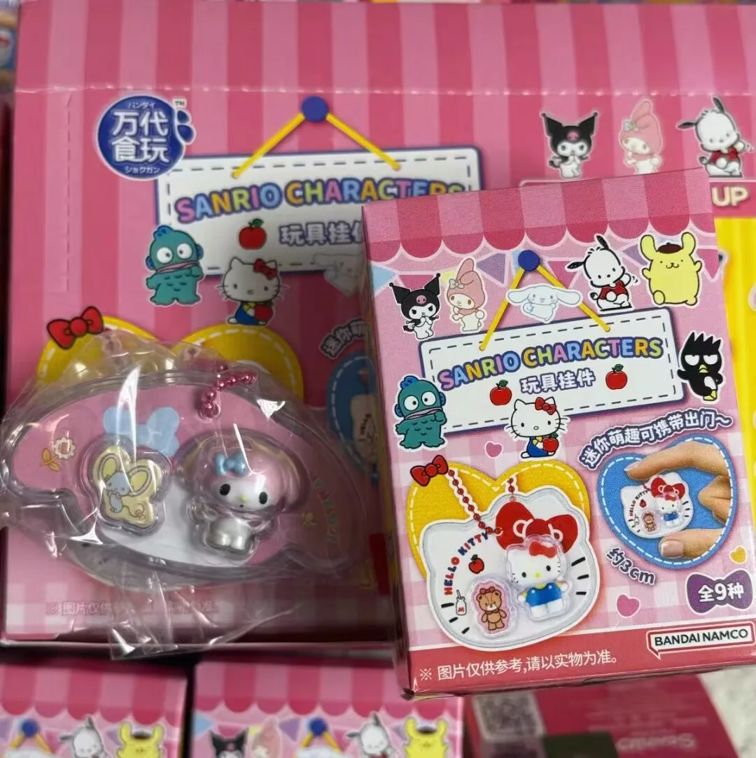 Genuine Bandai Cute Food Toy Mini Hanging Chain Sanrio Keychain Blind Box Hello Kitty Kuromi Cinnamoroll Kawaii Toy Holiday Gift view 4