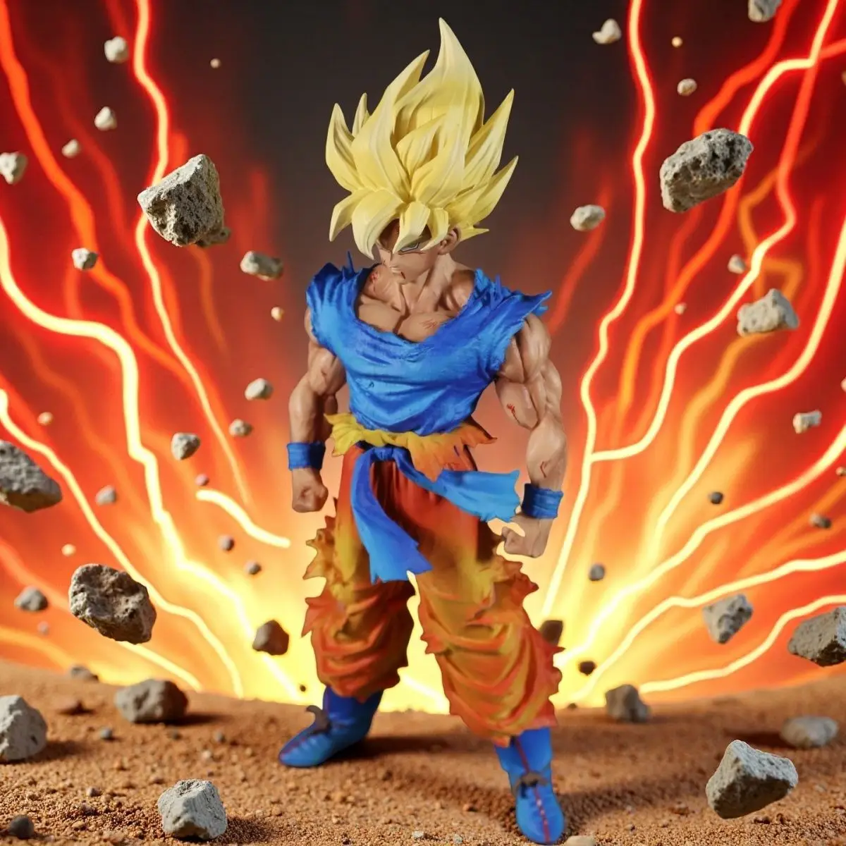

Bandai Goku Action Figures Double headed in Dragon Ball Z Son Goku Figure Super Saiyan Son Statue Collection Model Gift Toys
