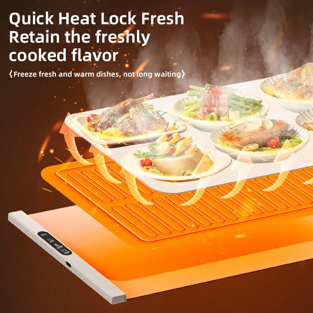 828 Mega Sale Portable Electric Warming Tray Foldable Food Warmer Mat Setting Fast Full-Surface Heating US Plug