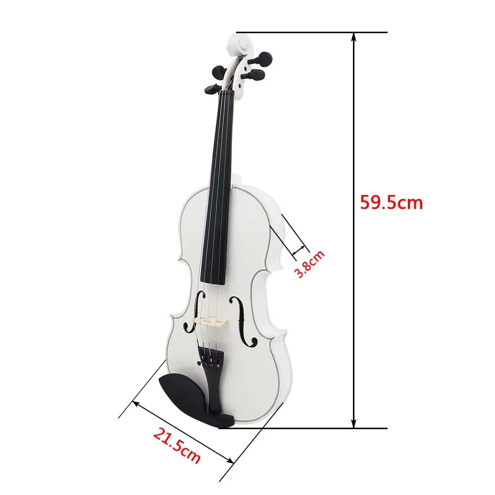 IRIN V-10 4/4 Violin White Solid Wood Violin Set with Cloth Case Bow Professional Stringed Instrument Violin for Practice