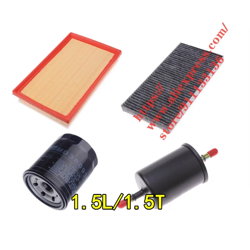 4pcs/kit Filter Set for 16-17 Baic Senova X55 1.5L/1.5T Air &Oil &Cabin &Fuel Filter