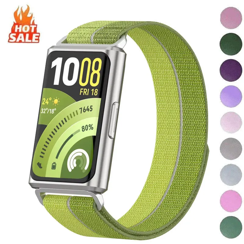 Two Tone Nylon Watch Strap For Huawei Band 11/11Pro Breathable Lightweight Adjustable HookLoop Sport Replacement Band