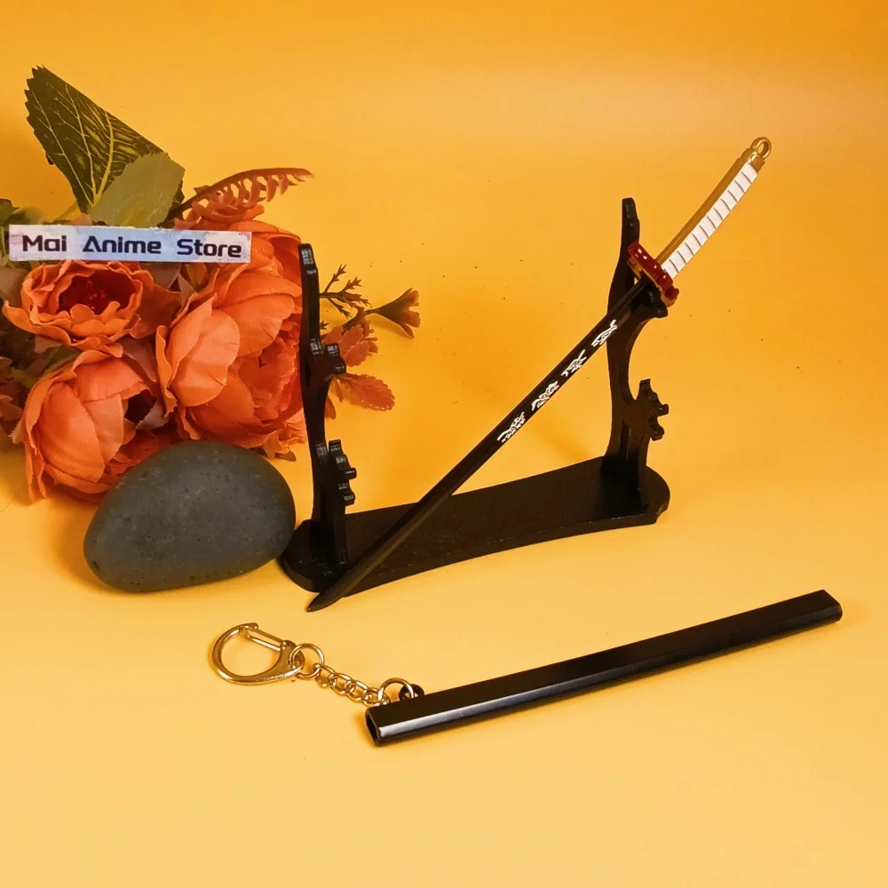 6-calowa Metalowa Mini Katana Prawdziwa Ostrze Katany Nóż Ninja Figurka Oryginalny Żelazny Miecz Anime Samurajski Miecz Dekoracja Niedoładowana Zabawka Prezent