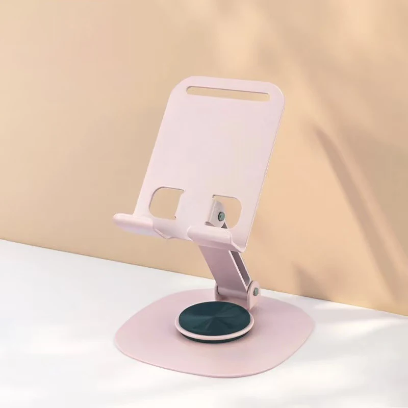 Cream Style Carbon Steel Portable Desktop Holder Adjustable Foldable Phone Stand Desk Office for iPhone Samsung view 5
