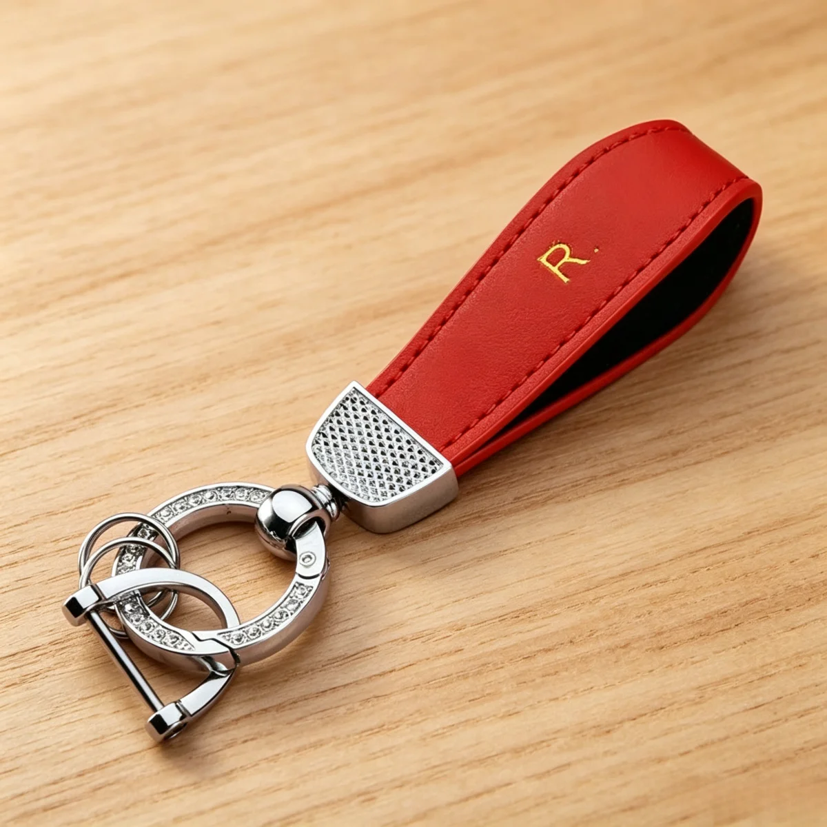 Luxus-Autoschlüsselanhänger mit Strass-Anhänger, Leder-Schlüsselring-Halter, Taschen- und Gepäck-Charm, Geschenk für Frauen und Männer, Mädchenhaft, Zinklegierung 2026 – Detail 9