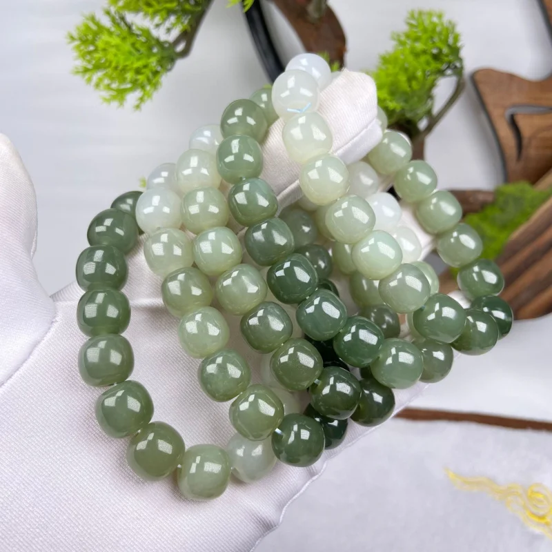 

Материал Цинхай 11X12 мм, бусины в старом стиле, градиент цвета, нефрит Хэтянь, национальный тренд, браслет из крупных частиц