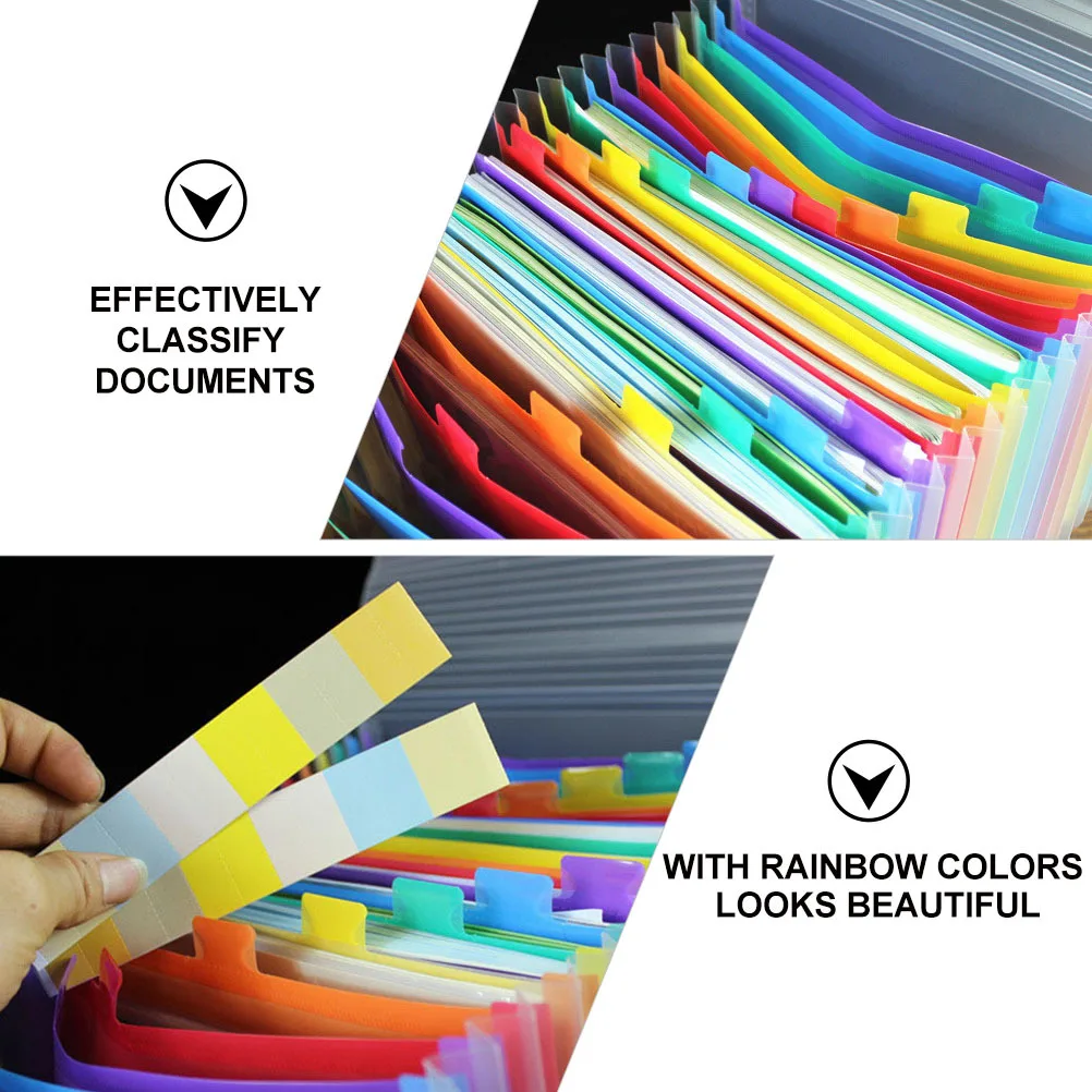 

24 Pockets File Organizers and Storage Letter Files Folders for Desk with Holder