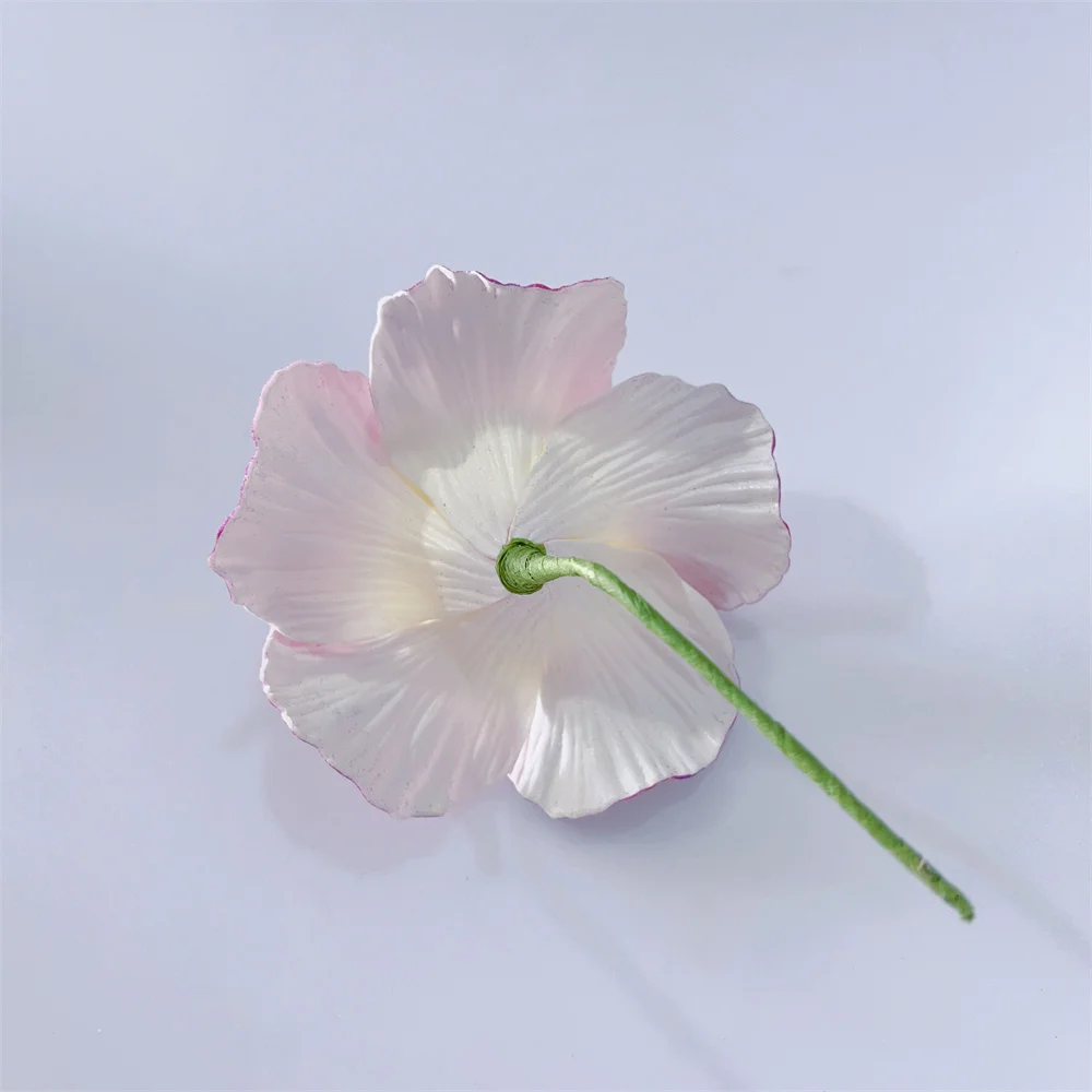 10 Pcs/set Artificial Hibiscus with Stem 11CM Hawaiian Foam Flower Headwear Luau Beach Wedding Hawaiian Party Decorations