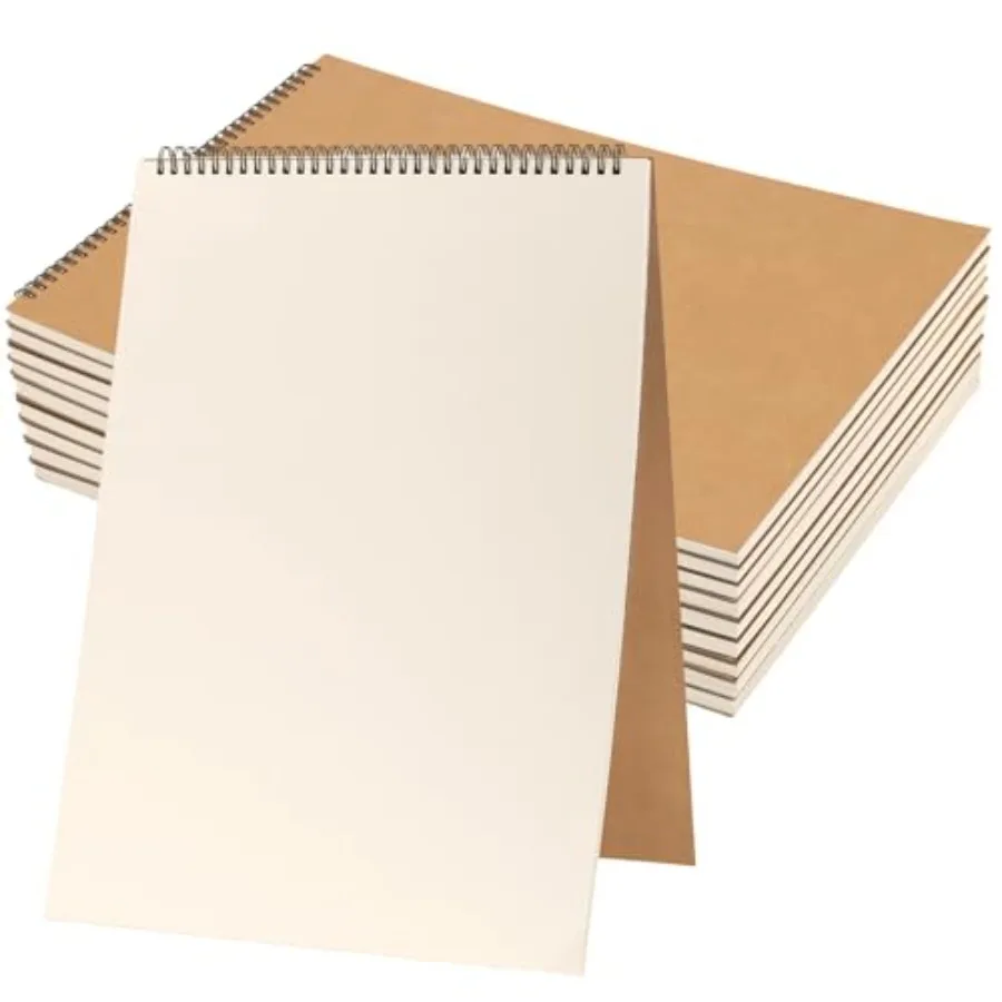 

10 Pack A3 Sketchbook 16.5 x 11.7 Inch Top Spiral Bound Sketchpad 30 Sheets/60 Pages A3 Artist Drawing Pad for Painting Writing