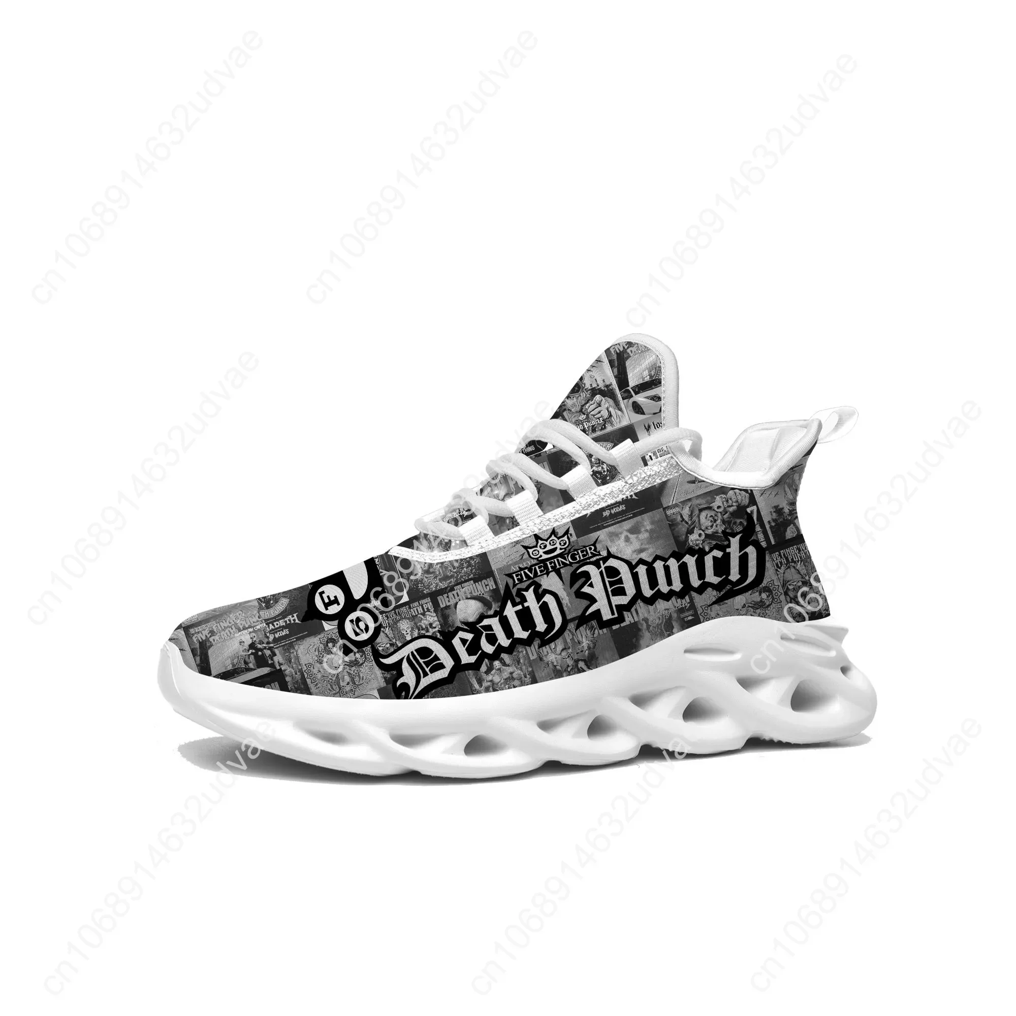 Five Finger Death Punch Sports Sneakers Mans Womans Running Shoes Sneaker Lace Up Mesh Footwear Tailor Made Shoe White view 3