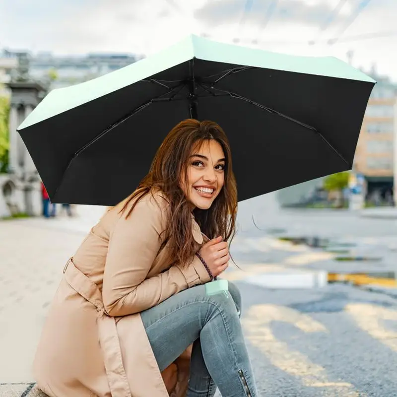 Portable Sun Shade Umbrella Upf 50 Small Lightweight & Tiny Umbrella Mini Waterproof Umbrella Travel-Ready Open Diameter 35inch