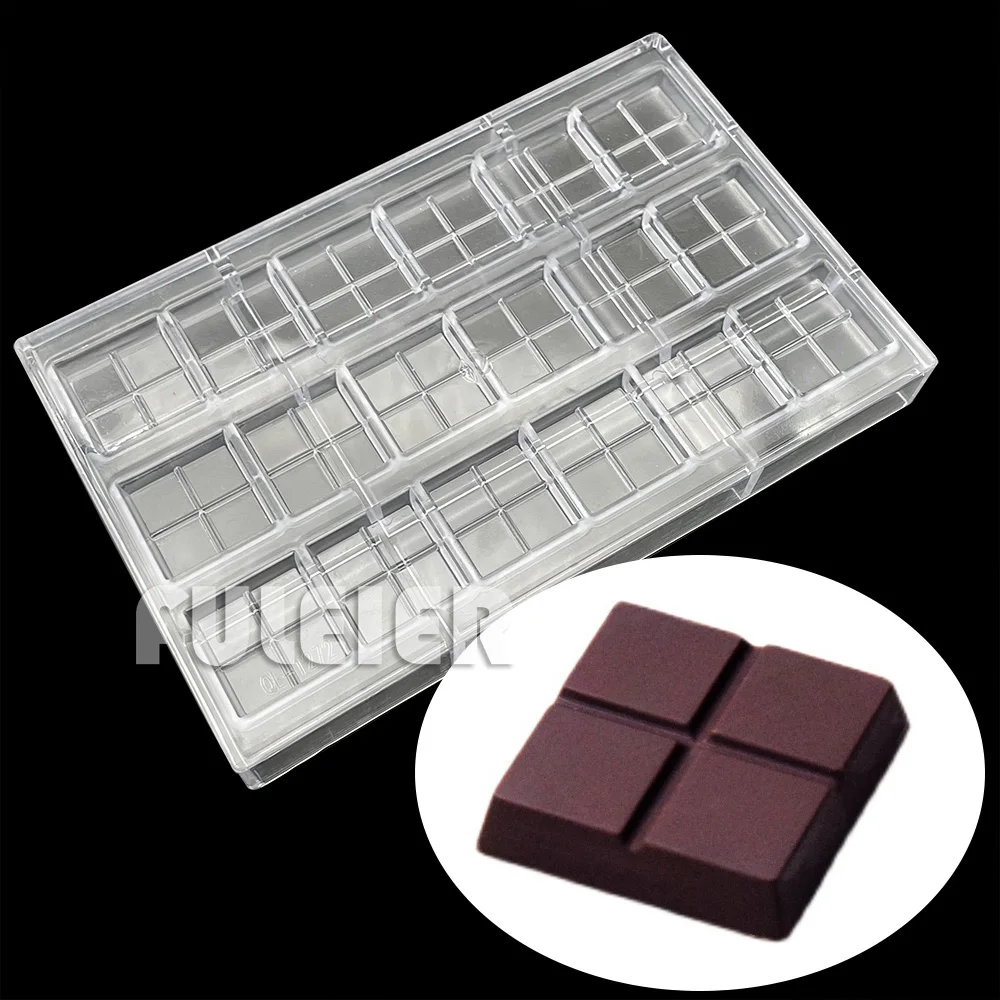 

18 Hole Square Plaid Polycarbonate Chocolate Bar Mould Baking Candy Bar Mold Sweets Bonbon Cake Confectionery Tool