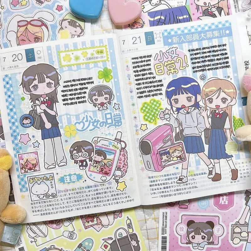 Корейские милые наклейки для девочек, японские наклейки с персонажами Shibuya Babes, ручной дневник, планировщик, декоративная наклейка для скрапбукинга