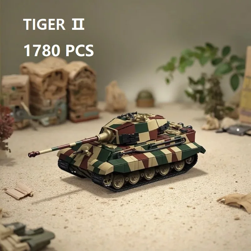 

1780pcs Mini Building Blocks Tiger II Heavy Tank Model Bricks 97027 Assembly Educational Toy for Kids And Adults