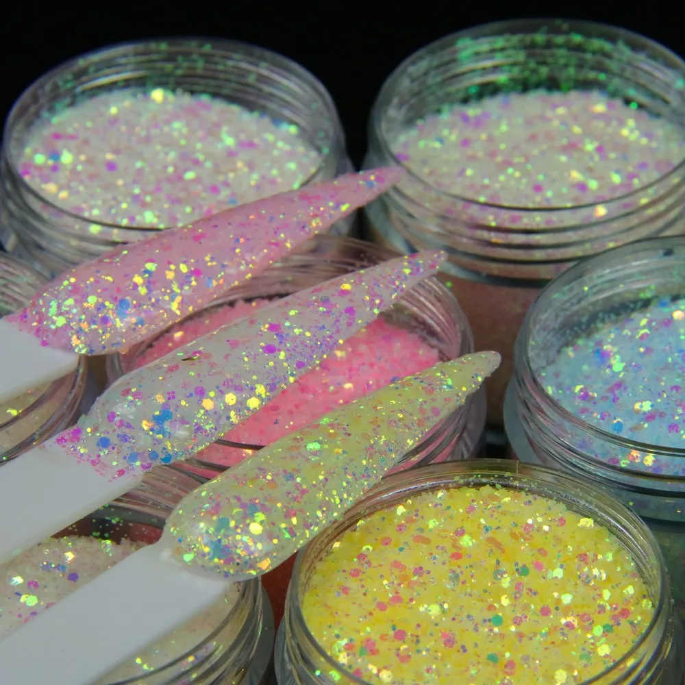 10g/Jar UV Sensitive Color Changing Nail Art Glitter Laser Chrome Pigment Powder Cosmetic Manicure Light-changing Mixed Glitter