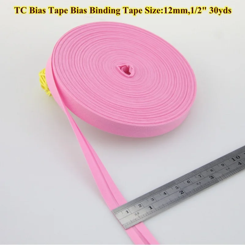 Polyester Bias Binding Tape, the Most Popular, DIY Sewing, folded bias tape, 12mm x 30yards