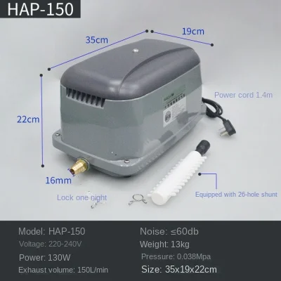 NONE 220V hailea hap60 80 Aquarium Sauerstoff pumpe Leders chale Fischteich Sauerstoff generator Ultra-leise Hochleistungs-Sauerstoff pumpe 8