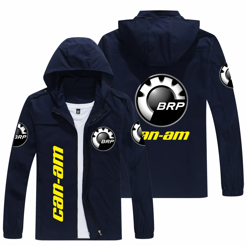 

2023 spring and autumn men's CAN-AM logo Hooded Jacket popular print casual fashion loose rider jacket men's street Basebal