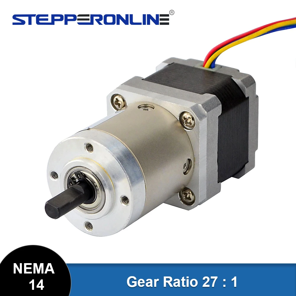 

Nema 14 Stepper Motor 27:1 Planetary Gearbox Nema14 Geared Step Motor L=33mm 0.8A 14Ncm(19.8oz.in) for 3D Printer/CNC Robotic