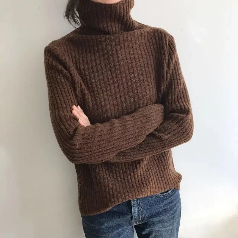 

Autumn Winter New Pullover Sweater Women Loose Korean 2024 Turtleneck Thick Knit Top Female Spring Sweaters Jersey Mujer E938