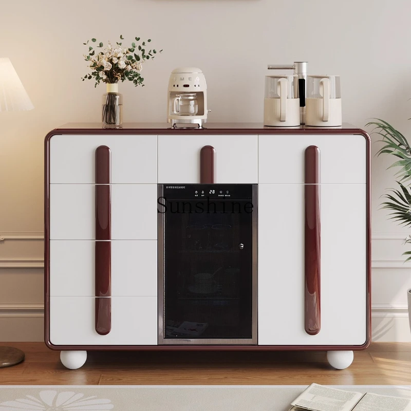 

Retro red health smart tea bar machine, locker integrated drinking water tea making machine