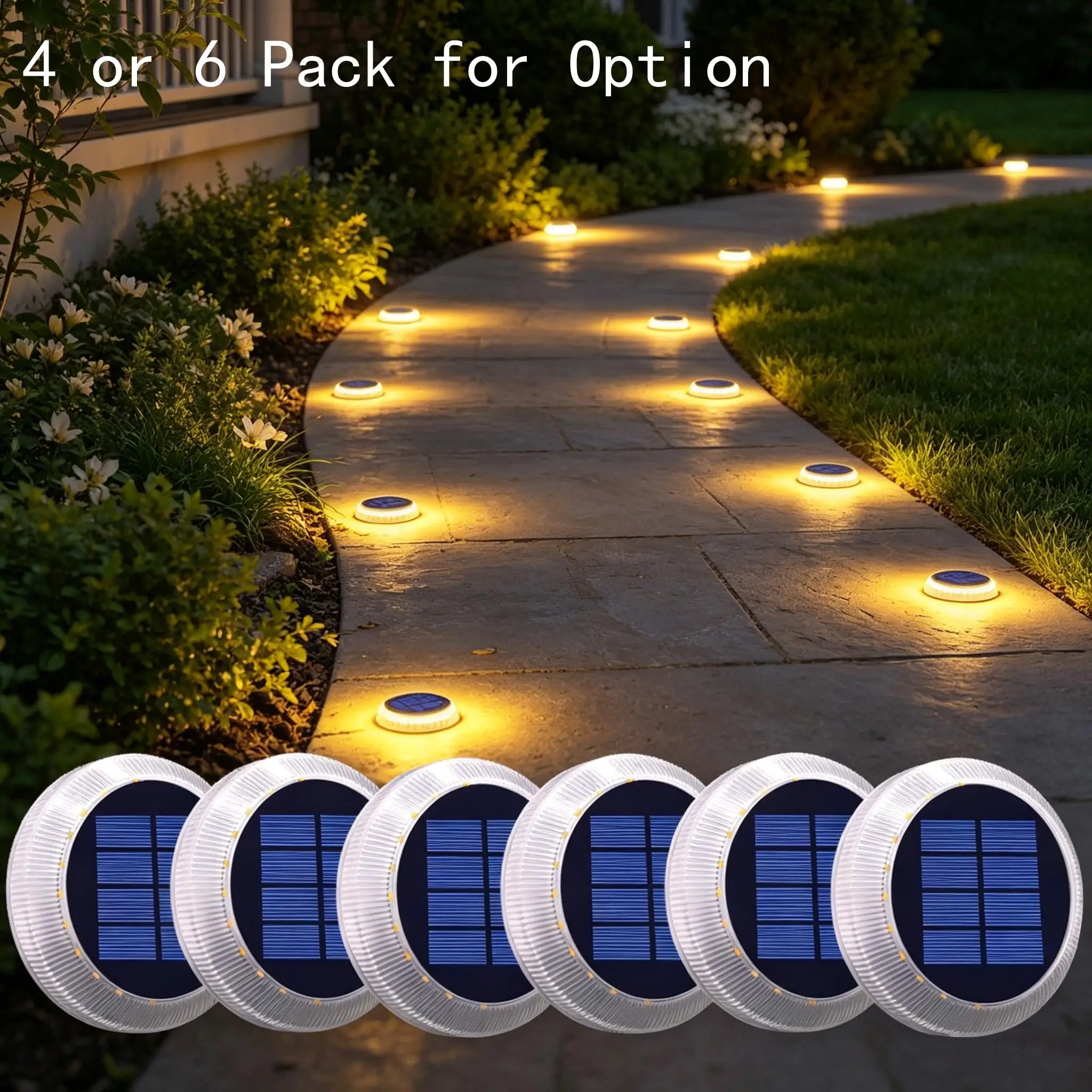 Premium High-End Solar-Stufenleuchten für den Außenbereich, IP68 Vollständig Wasserdichte Solar-Terrassenleuchten, 5-Tonnen-Druckresistente LED-Wegbeleuchtung, Automatisches Ein/Aus mit