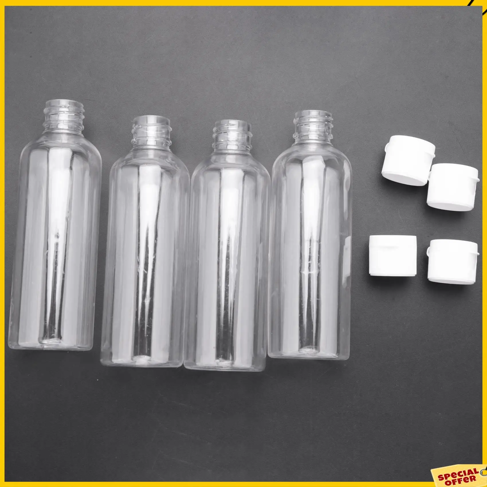 A24P 8 X 100Ml 플라스틱 투명 플립 병 여행용 샴푸 로션 화장품 용기