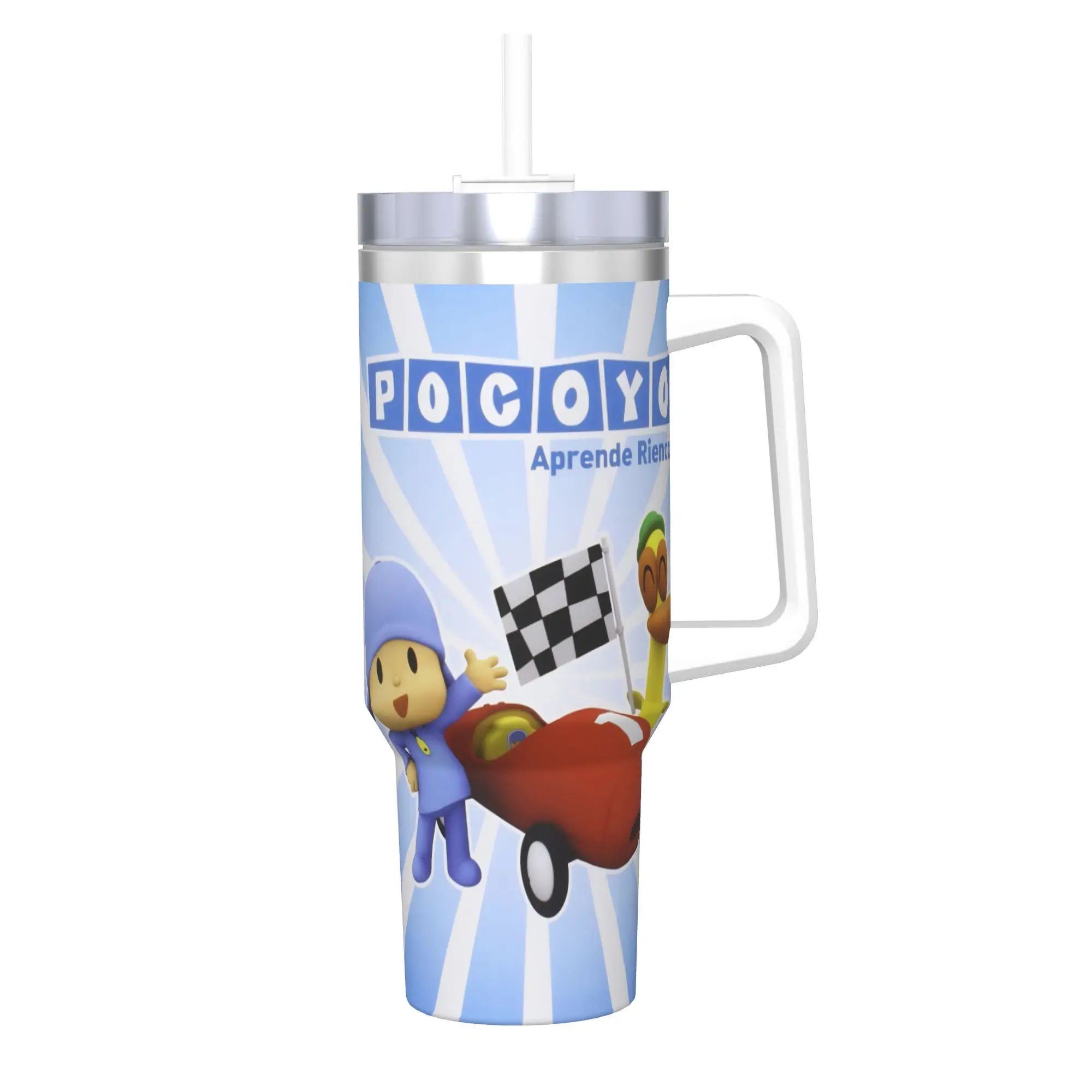 Stainless Steel Tumbler Cartoon P-Pocoyo Cute Thermal Cups  Heat Preservation Cold Drink Car Mugs Driving Water Bottle