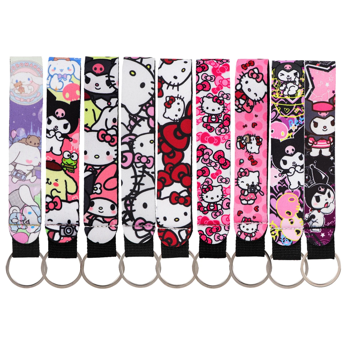

Lovely Cat Key Rings Anime Car Motorcycle Keychain Wrist Strap Anti-Lost Lanyard Fashion Accessories Key Tag Gifts for Friends