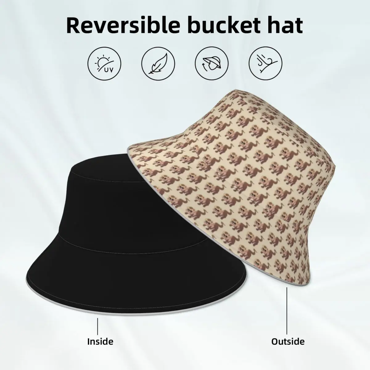 Ferret Dookside Bucket Hat Cute Animal Print Classic Streetwear Fisherman Hats Double-sided Wear Unisex Reflective Sun Hat