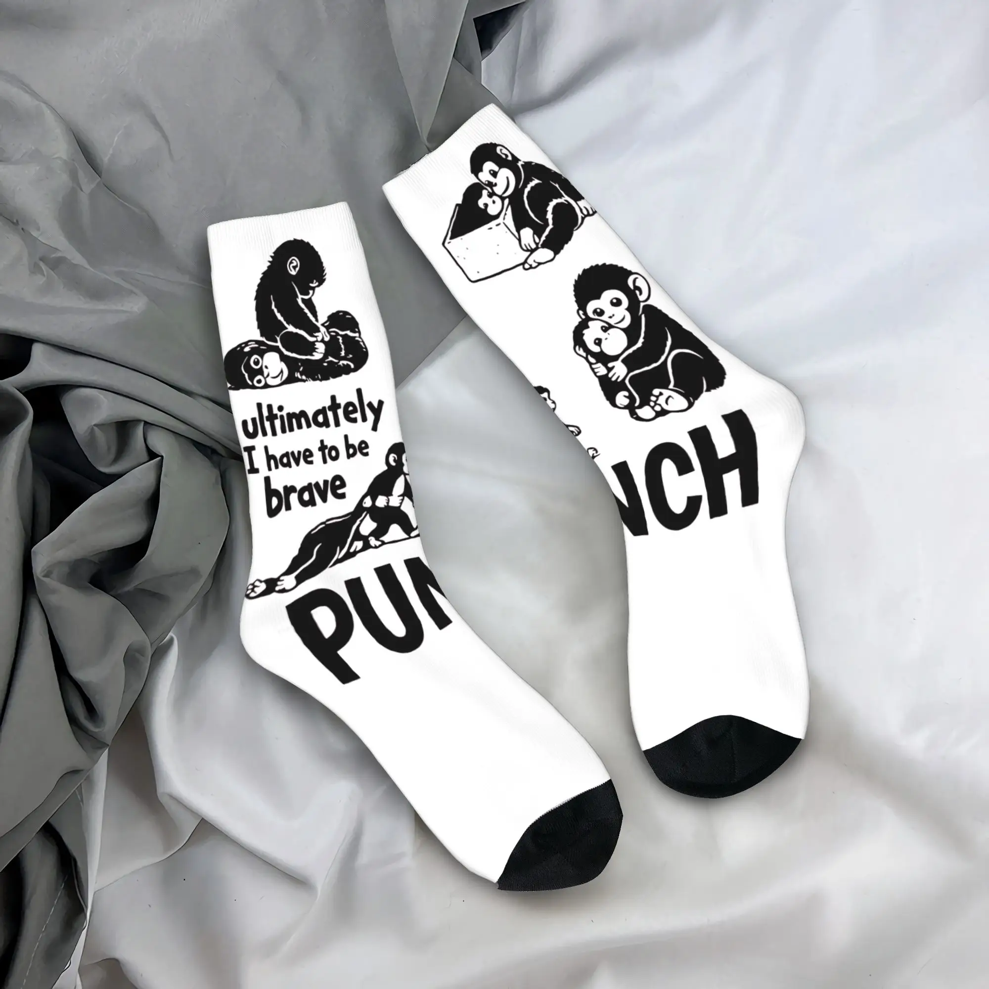 

Носки Punch Monkey, нескользящие, для взрослых мужчин, мягкие, дышащие, для занятий спортом на открытом воздухе, осенние, для отдыха, с принтом