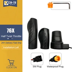 Electric Bike Thumb Throttle 76X Half Twist Throttle for 12V- 72V Left Handle Throttle Waterproof/SM Connector for E Scooter