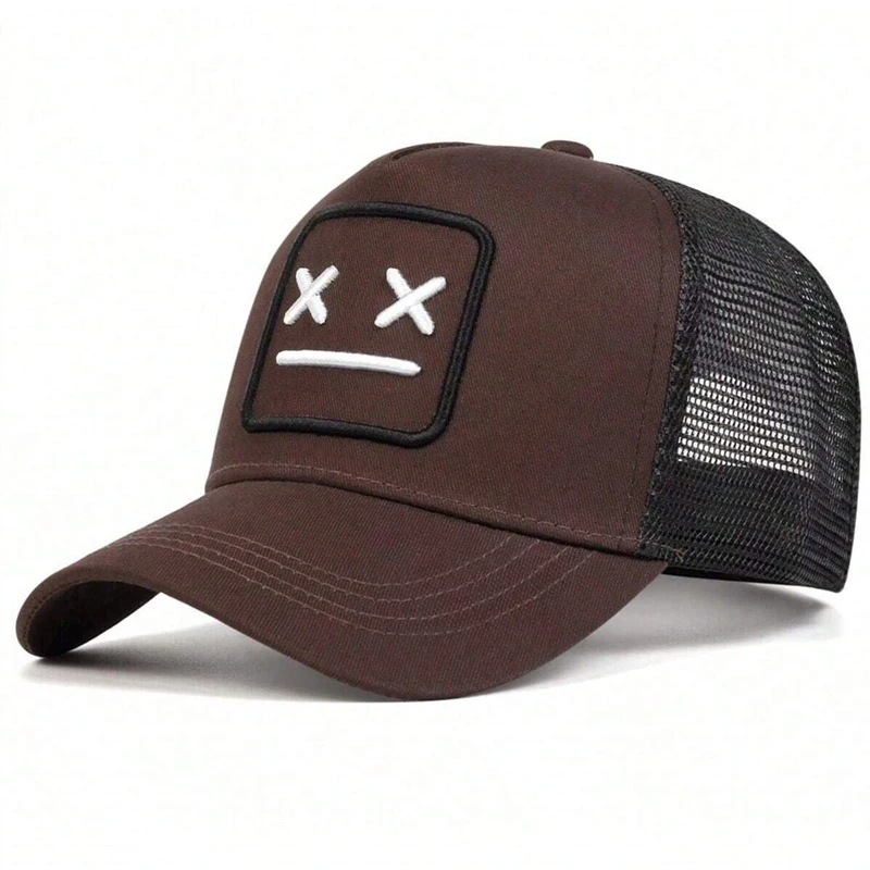 Unisex XX Crying Face Embroidery Baseball Net Caps Hip Hop Cap Spring Summer Outdoor Adjustable Casual Hats Sunscreen Hat