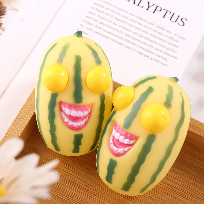 Squinting Watermelon Strips for Stress Relief, Squeezing, Squeezing, Bursting Eyes, Pranking, Venting, and Stress Relief Toy