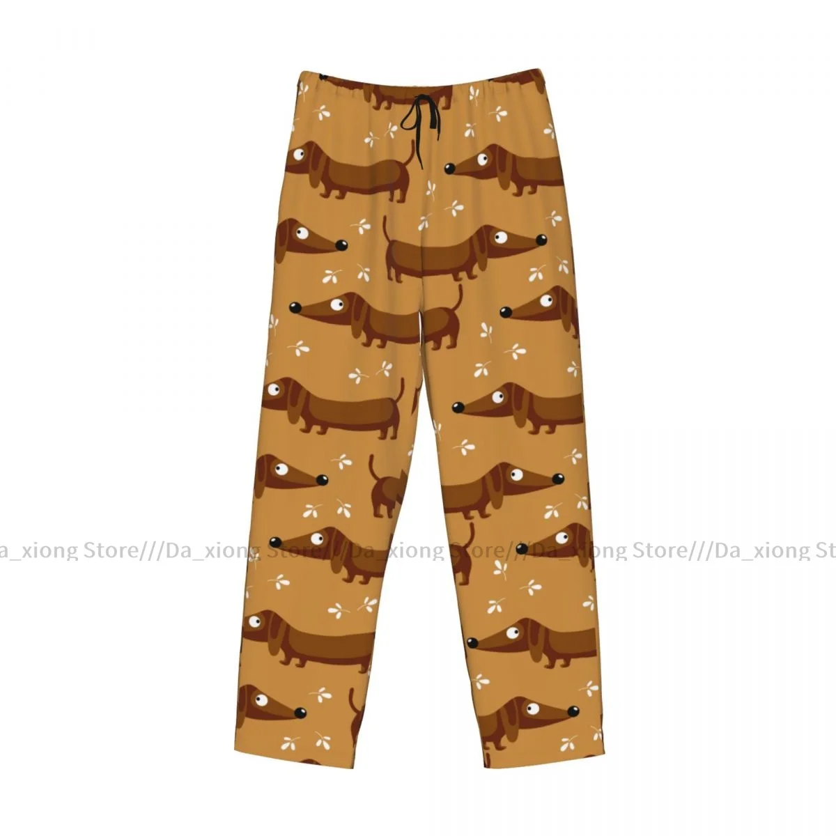 Calças engraçadas do pijama do cão do dachshund dos homens, calças do sono, salão masculinas