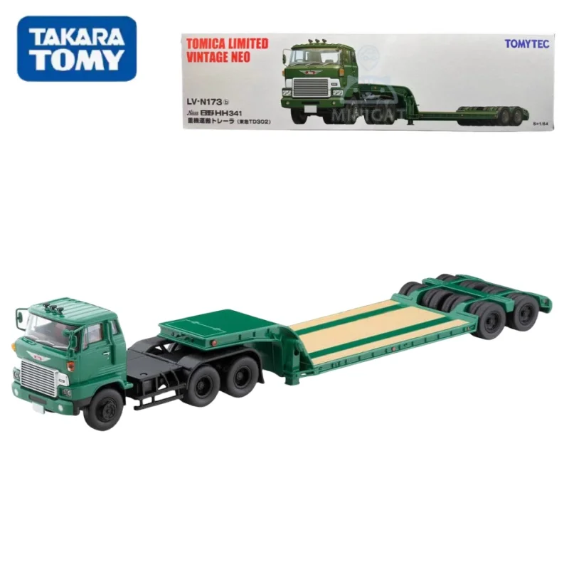 TAKARA TOMY TOMICA 1:64TLV LV-N173b Hino HH341 Heavy Machine trailer alloy roller miniature model,adult decoration,birthday gift