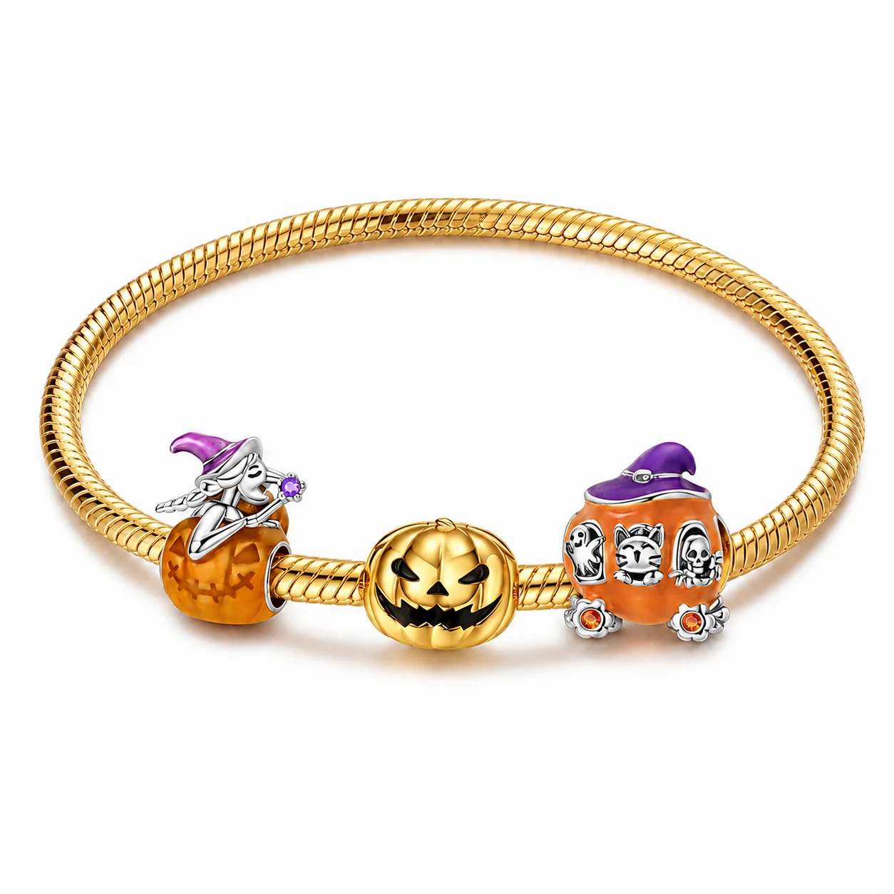 925 Sterling Silver Gold Snake Chain Bracelet...