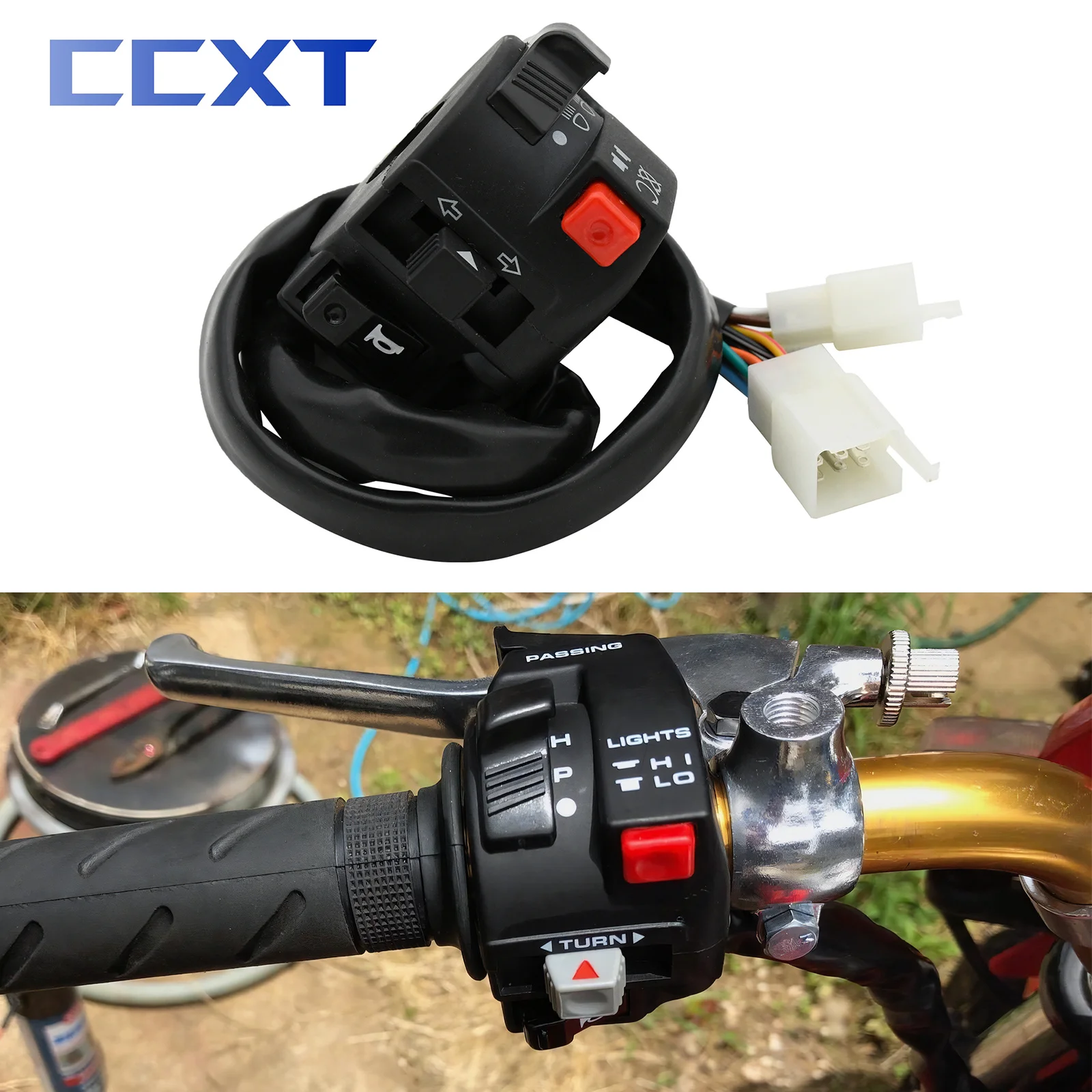 Interruptor de luz de cerca lejana para motocicleta, botón de luz, señal de giro, bocina, ATV, Motocross, Scooter, KTM, Honda, Yamaha, Kawasaki,