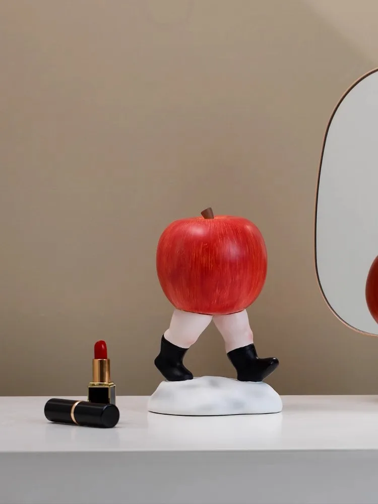 Modern minimalist cartoon walking Apple ornaments desktop living room foyer sales office decoration