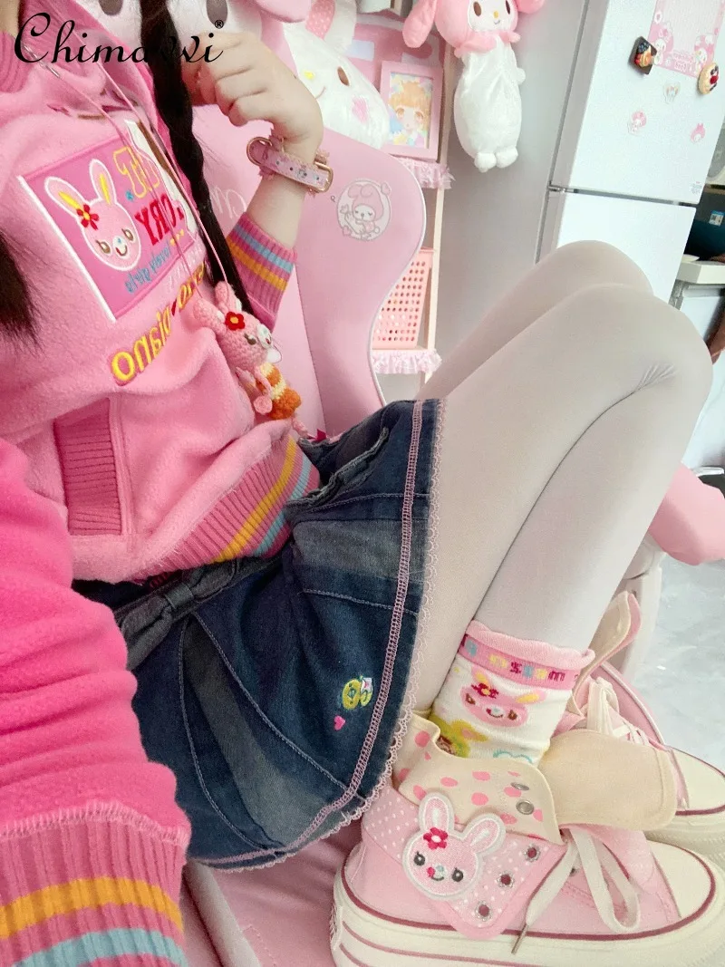 

Japanese Style Cute Piano Rabbit Polka Dot Flats Canvas Shoes Autumn New Sweet Girl Cartoon Student Kawaii Casual Flats Shoes