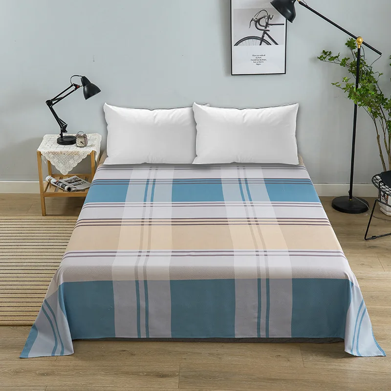 Simple Home Skin-Friendly Cotton Twill Brushed Printed Student Dormitory Household Bed Sheet