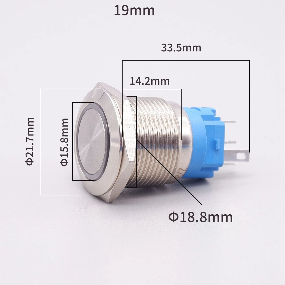 16mm 19mm 22mm interruttore di alimentazione in metallo pulsante PC Pulsador motore per auto retroilluminato 3v 6v 12v 24v 220v arresto di avvio