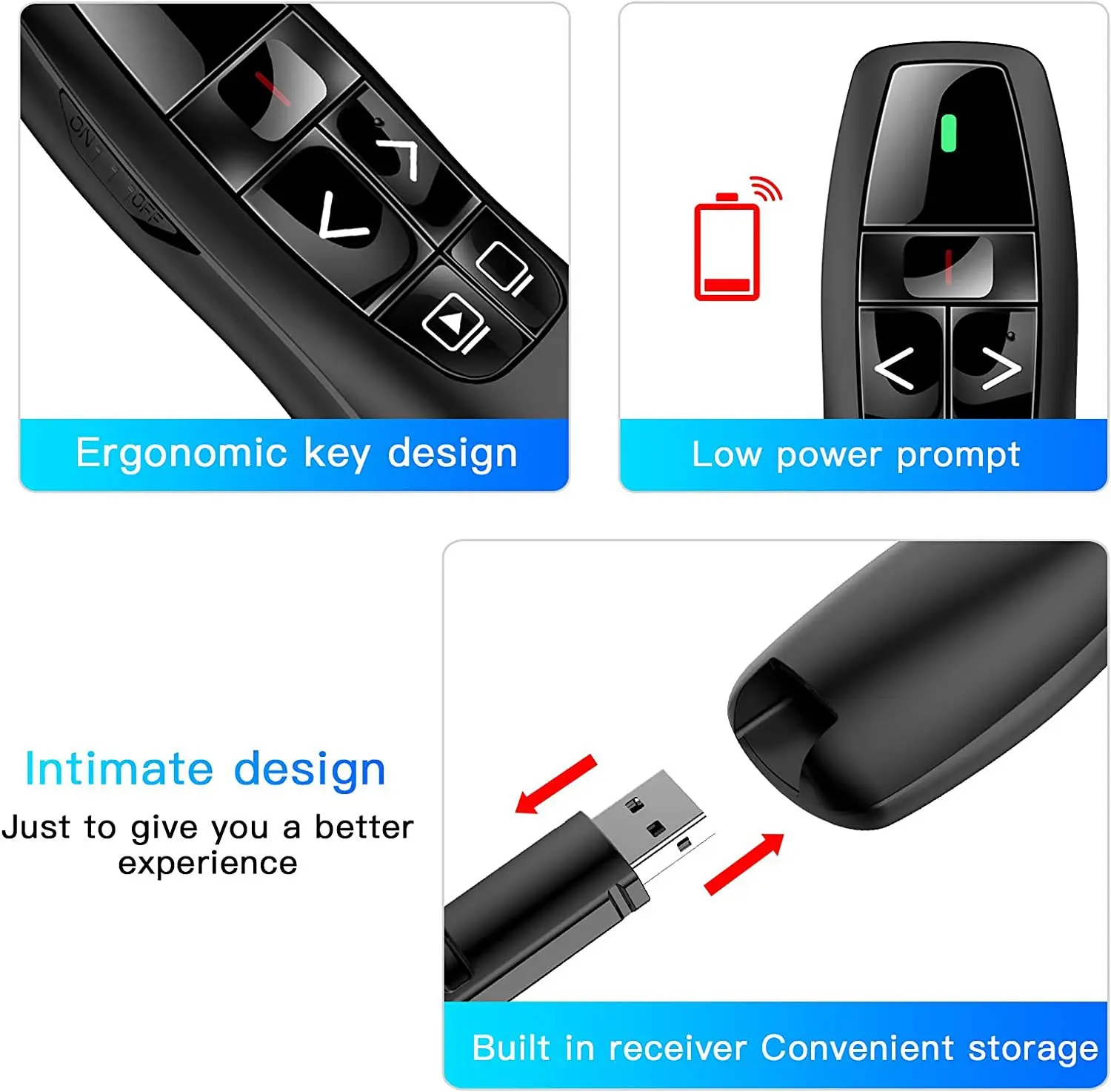 Présentateur PPT K400, présentation sans fil, prix d'usine, Clicker à distance avec stylo d'enseignement multimédia