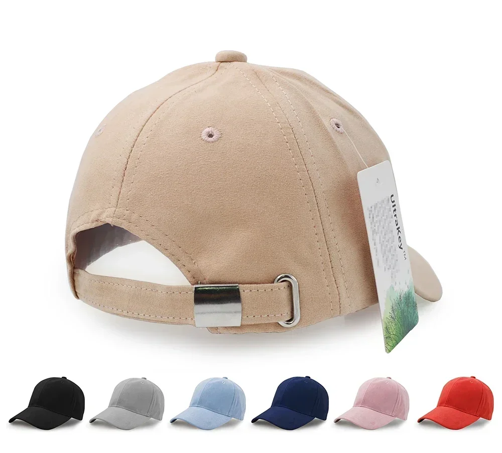قبعة بيسبول من جلد الغزال، قبعة بيسبول عادية قابلة للتعديل من جلد الغزال للجنسين #3