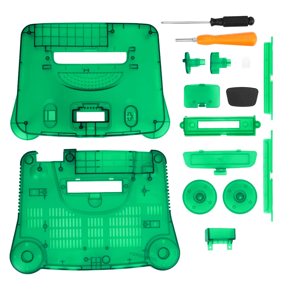 Caso Shell plástico transparente para Nintendo, Substituição translúcida, 64